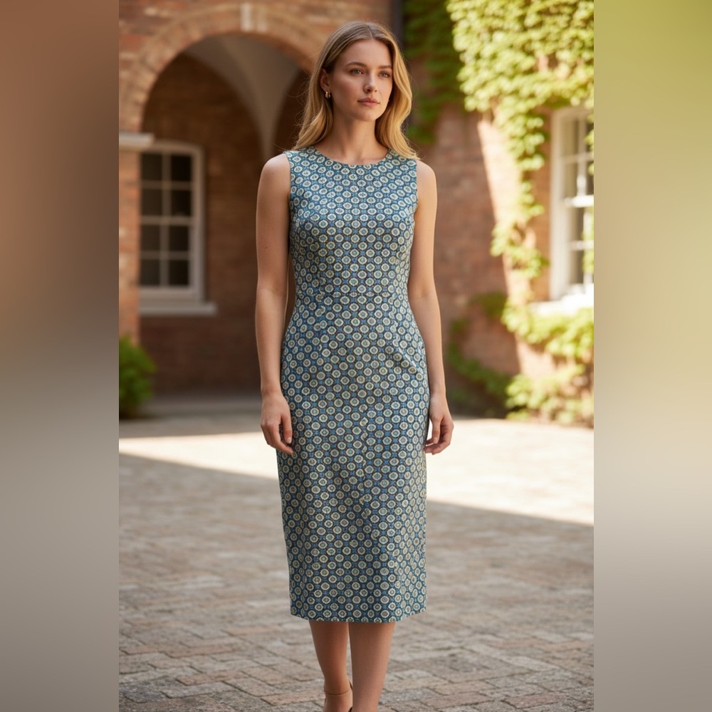 J McLaughlin Devonshire Dress Geometric Minimalistic Core Executive Designer Lg